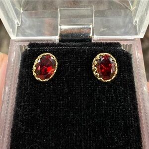 Elegant Garnet & Gold Earrings